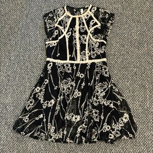 free people black embroidered floral dress